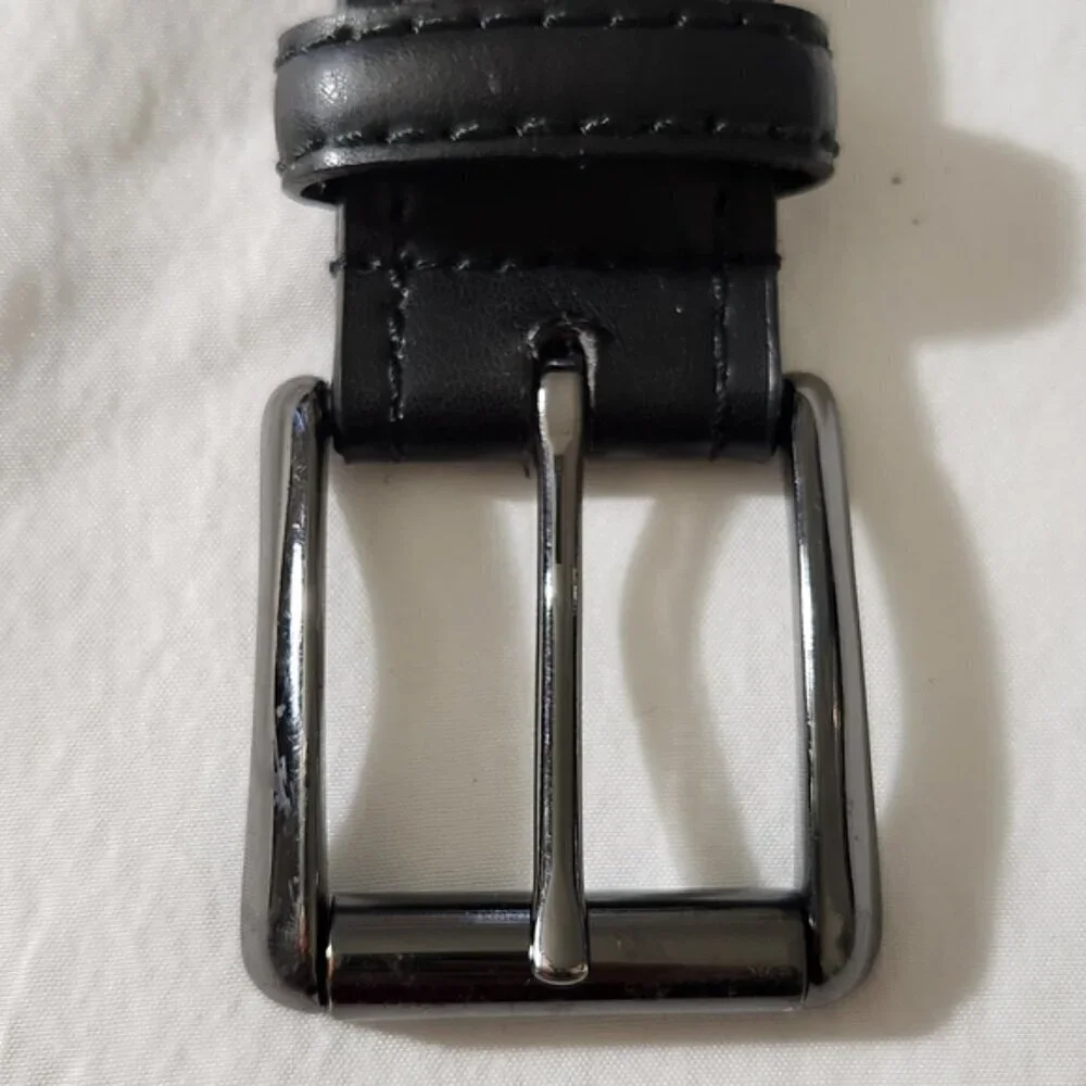 Dickies Men's Black Genuine Leather Adjustable Clasp Metal Buckle Belt SZ 34